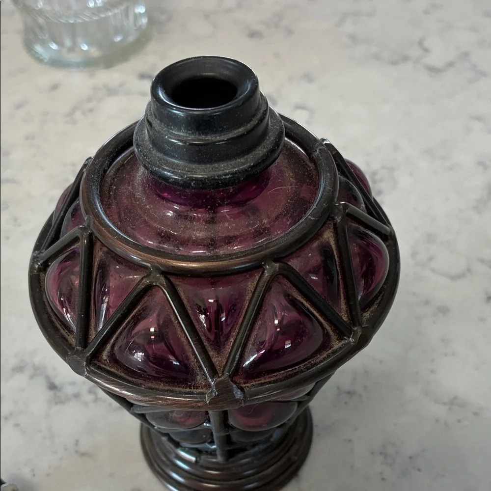 Elegant Purple Glass Lantern